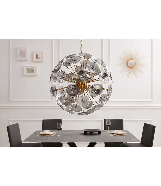 Invicta Interior Hanglamp INFINITY HOME van glas en staal, goudkleurig. - 43773