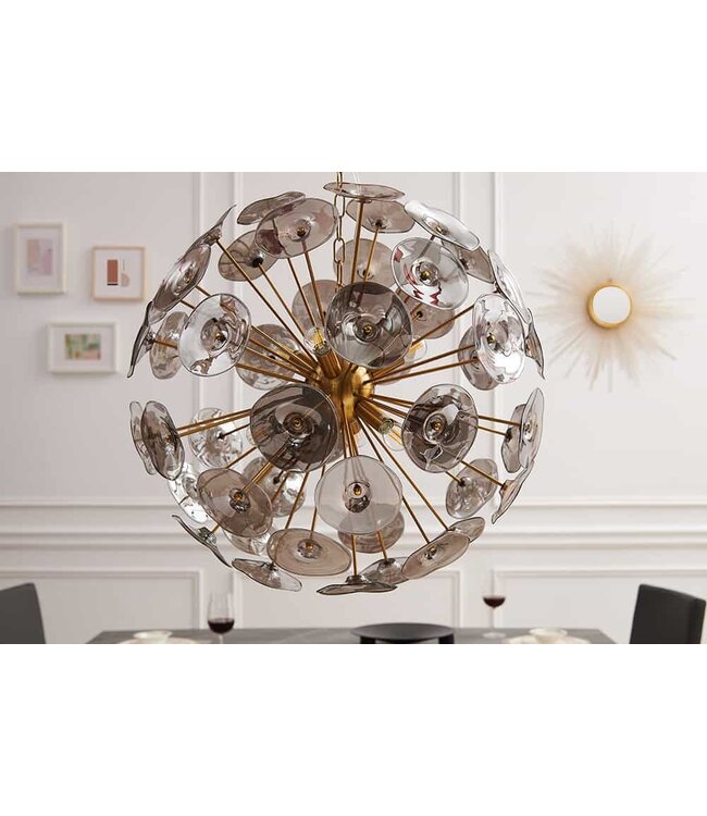 Invicta Interior Hanglamp INFINITY HOME van glas en staal, goudkleurig. - 43773