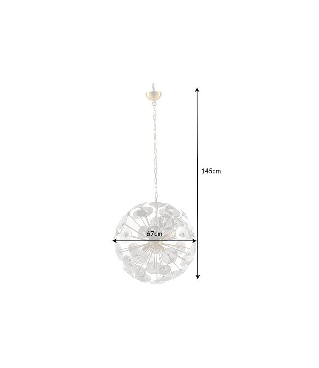 Invicta Interior Hanglamp INFINITY HOME van glas en staal, goudkleurig. - 43773