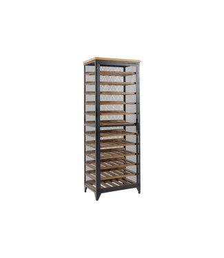 Invicta Interior Wijnkast BODEGA 185 cm, naturel vurenhout met zwart metalen frame - 44749