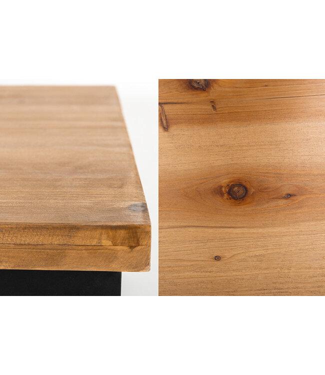 Invicta Interior Wijnkast BODEGA 185 cm, naturel vurenhout met zwart metalen frame - 44749