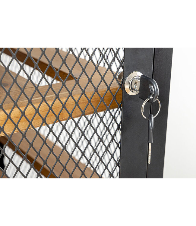 Invicta Interior Wijnkast BODEGA 185 cm, naturel vurenhout met zwart metalen frame - 44749