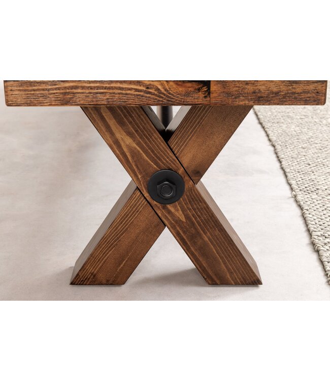 Invicta Interior Bank GOLIATH 180 cm, grenenhout, naturel zwart - 46562