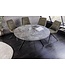 Invicta Interior Eettafel ATELIER 100 cm rond, grijze steenlook met zwarte metalen poten - 46569
