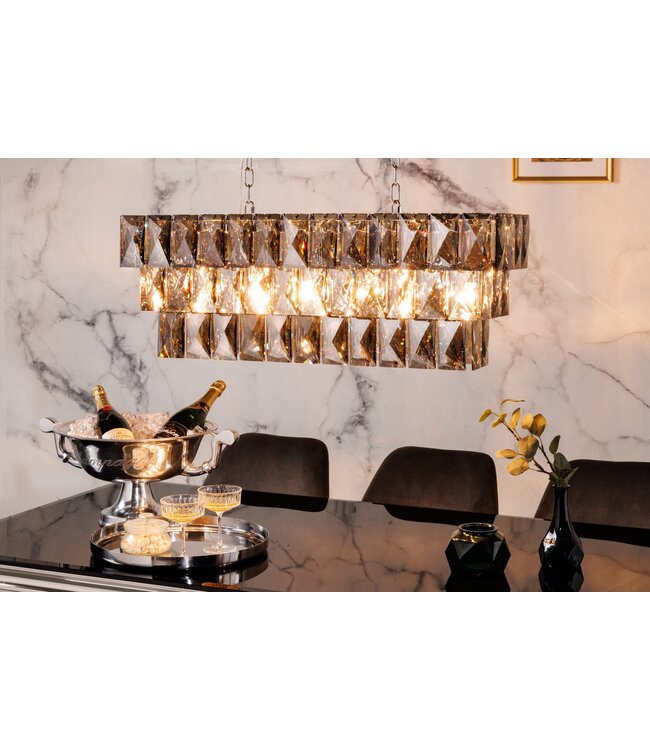 Invicta Interior Hanglamp KRISTALL 90cm elegant grijs - 42810