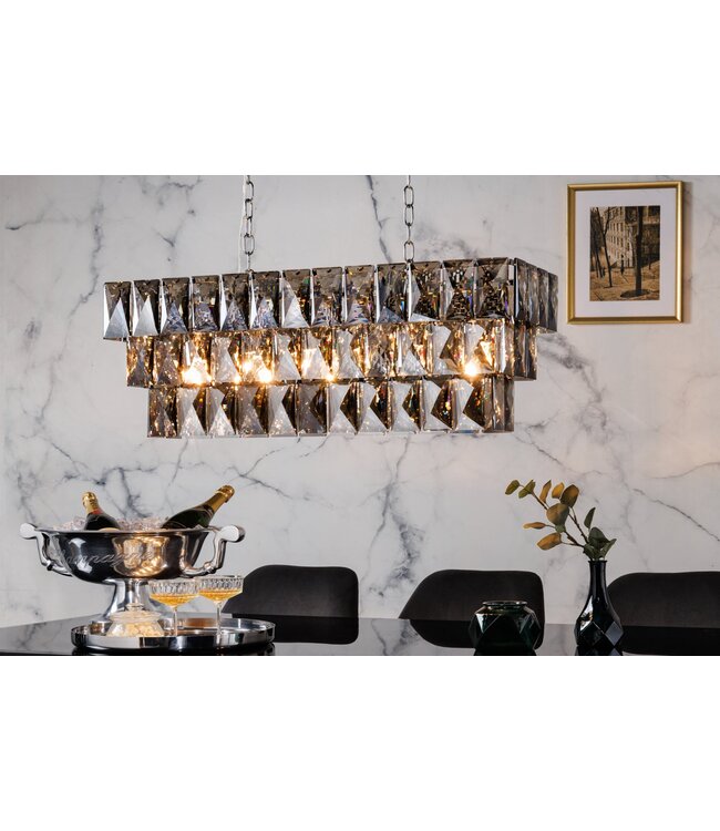 Invicta Interior Hanglamp KRISTALL 90cm elegant grijs - 42810