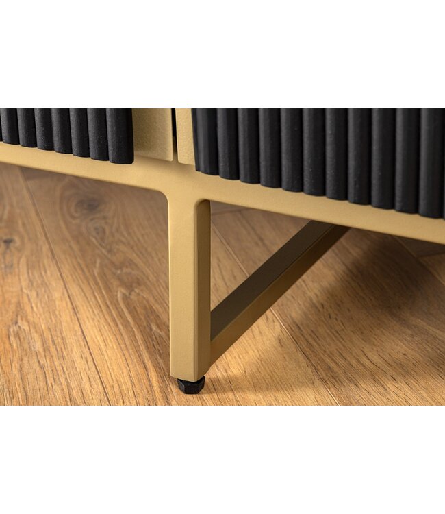 Invicta Interior TV-bord GATSBY 160cm retrostijl mango zwart goud - 46433