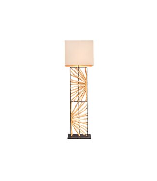 Invicta Interior Vloerlamp EUPHORIA 165 cm lampenkap beige longanhout naturel - 44688