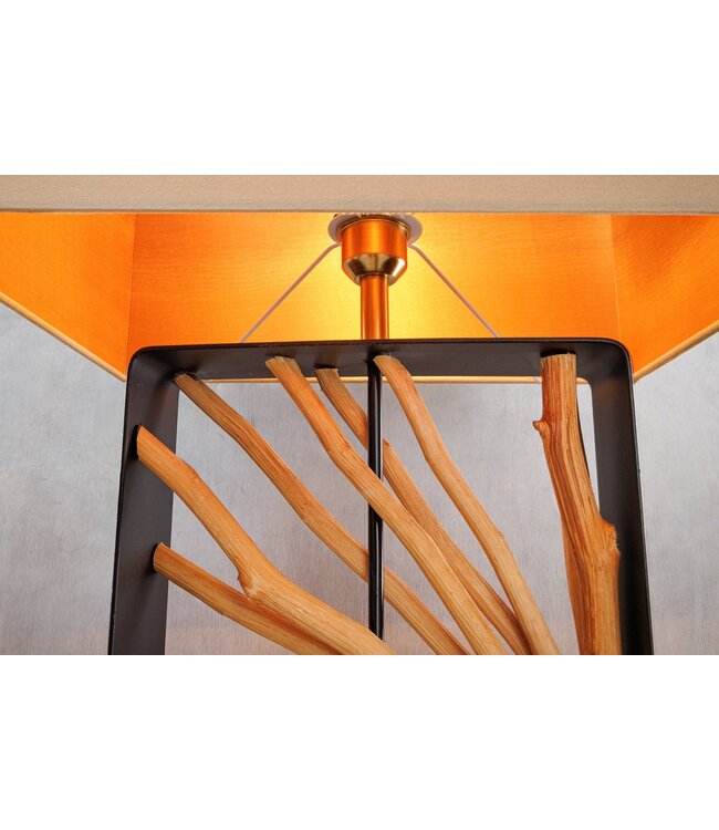 Invicta Interior Vloerlamp EUPHORIA 165 cm lampenkap beige longanhout naturel - 44688