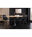 Invicta Interior Eettafel ATELIER 120 cm rond, natuurlijke eikenhoutlook met zwart metalen frame - 46559
