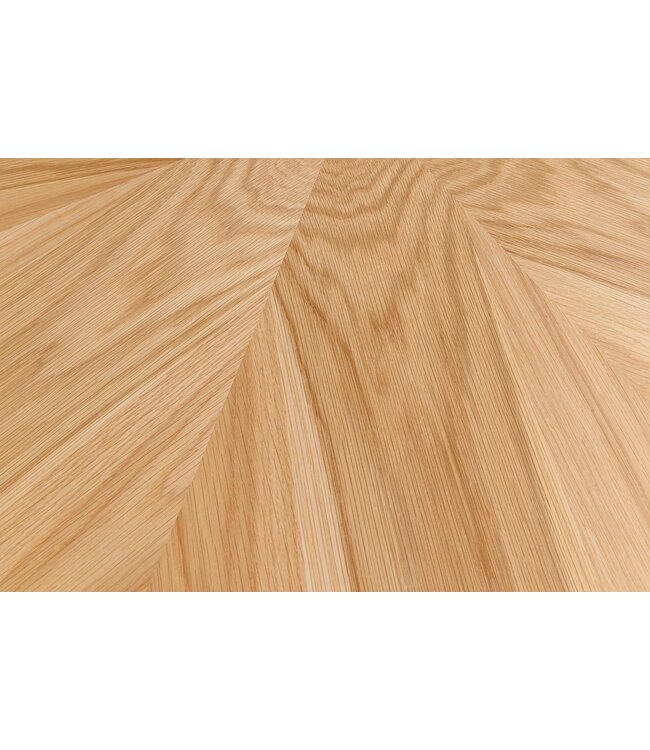 Invicta Interior Eettafel ATELIER 120 cm rond, natuurlijke eikenhoutlook met zwart metalen frame - 46559