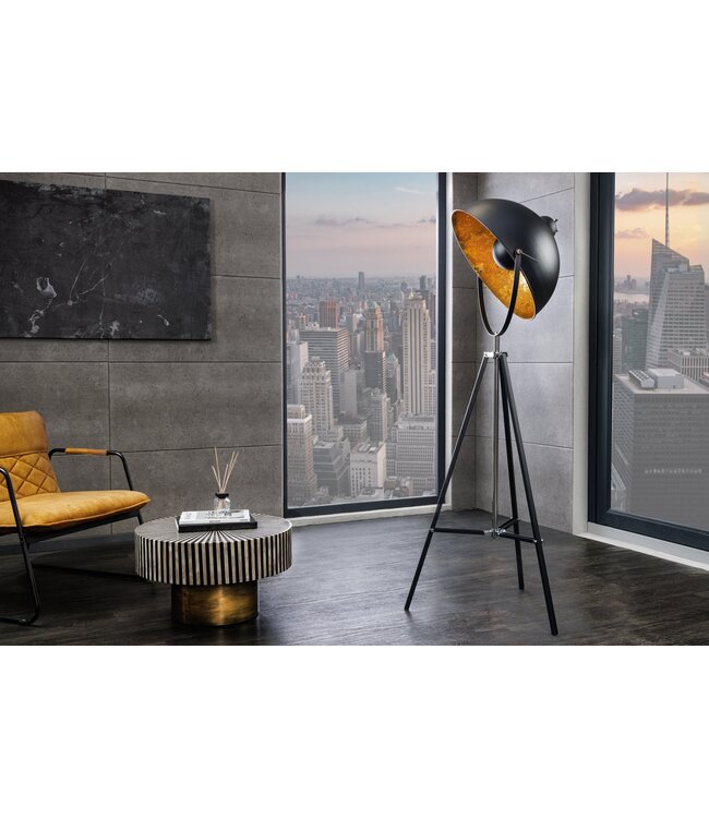 Invicta Interior Vloerlamp BIG STUDIO 170cm zwart goud - 18692