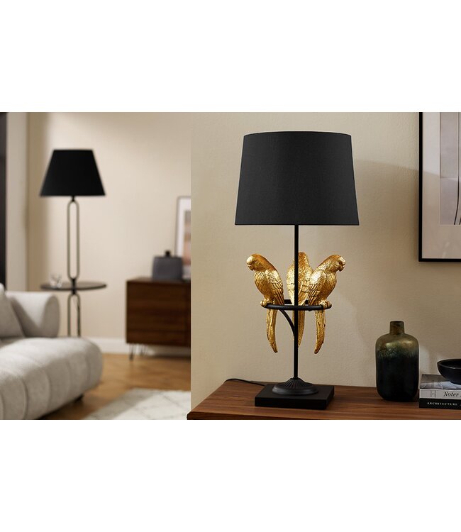 Invicta Interior Tafellamp WILDLIFE 75 cm gouden papegaaien polyresin - 44355