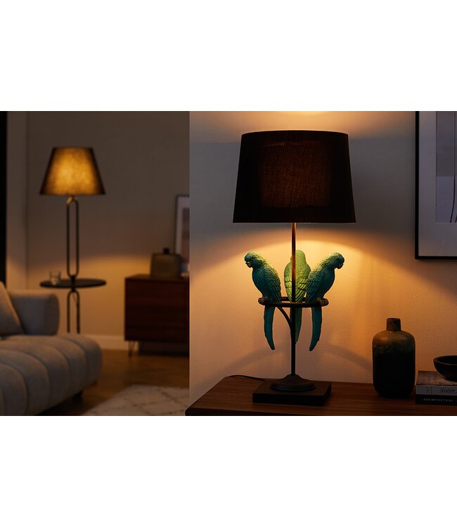 Invicta Interior Tafellamp WILDLIFE 75 cm groene papegaaien polyhars - 44356