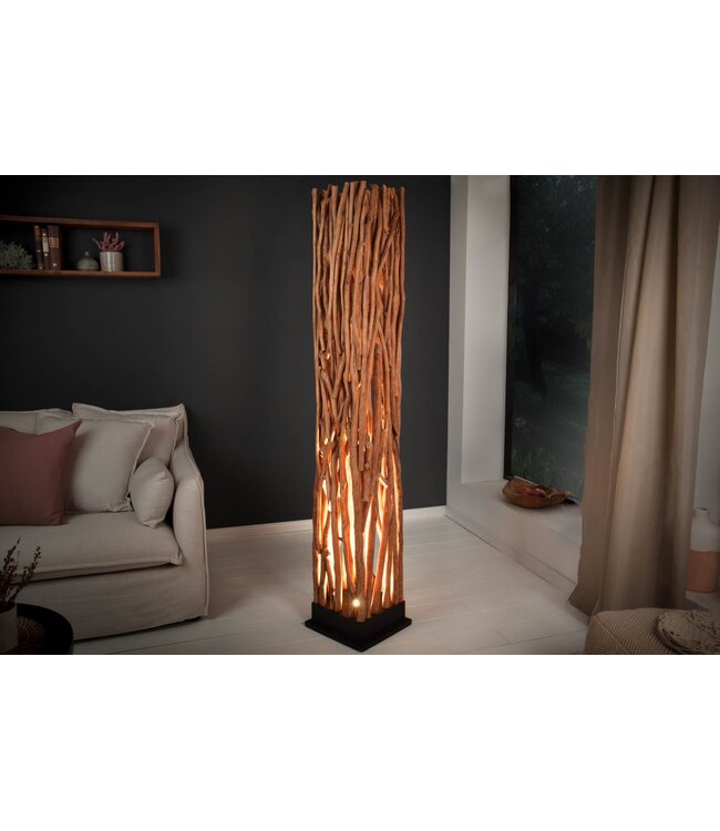 Invicta Interior Vloerlamp NATURE ART 175 cm, gemaakt van naturel longanhout, inclusief lichtbron - 40484