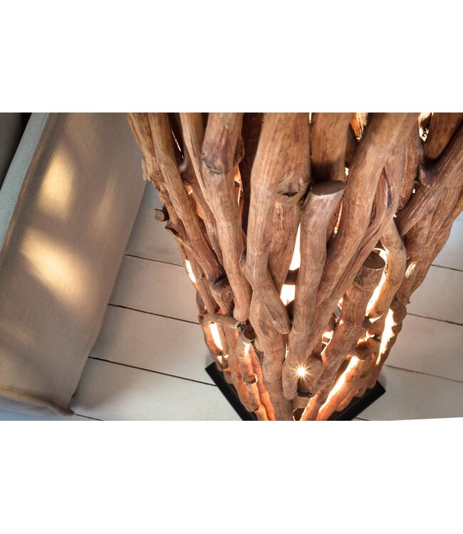 Invicta Interior Vloerlamp NATURE ART 175 cm, gemaakt van naturel longanhout, inclusief lichtbron - 40484