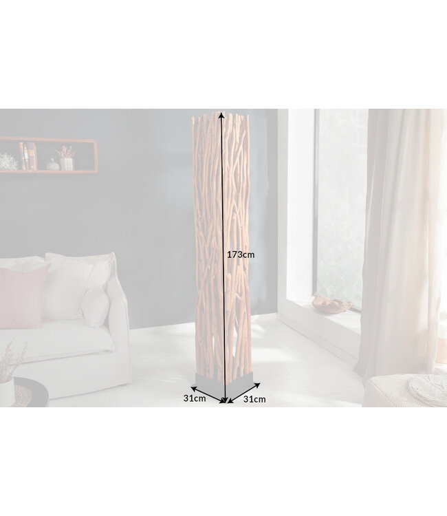 Invicta Interior Vloerlamp NATURE ART 175 cm, gemaakt van naturel longanhout, inclusief lichtbron - 40484
