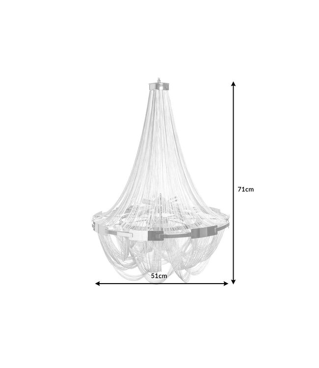 Invicta Interior Kroonluchter ROYAL 70 cm aluminium zilver - 39096