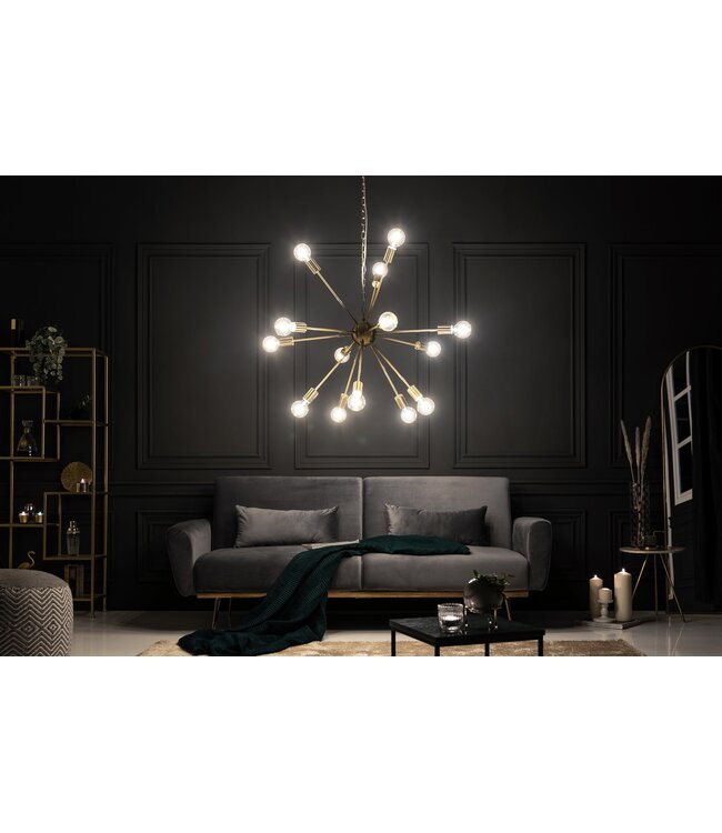 Invicta Interior Hanglamp SPUTNIK 85 cm 14 armen goud - 41108