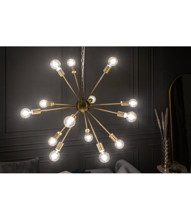 Invicta Interior Hanglamp SPUTNIK 85 cm 14 armen goud - 41108