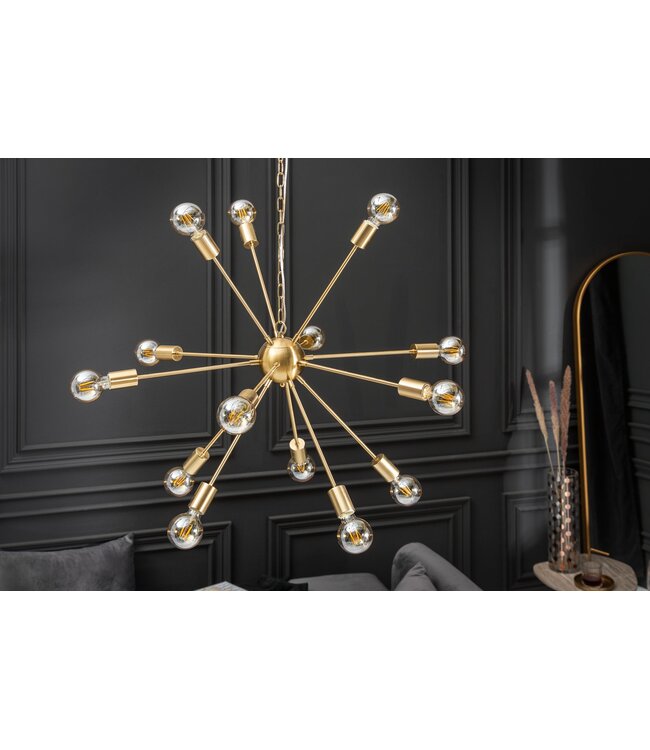 Invicta Interior Hanglamp SPUTNIK 85 cm 14 armen goud - 41108