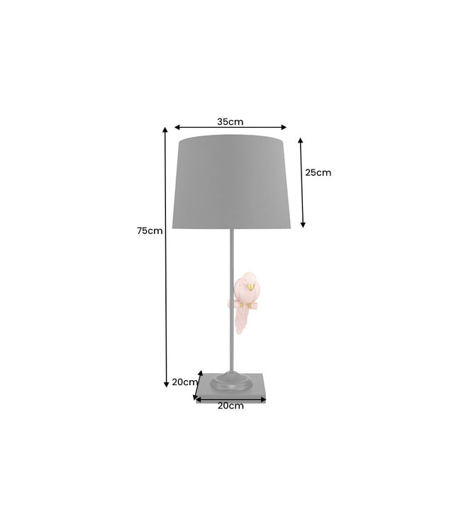 Invicta Interior Tafellamp WILDLIFE 75cm zwart goud roze papegaai - 44815
