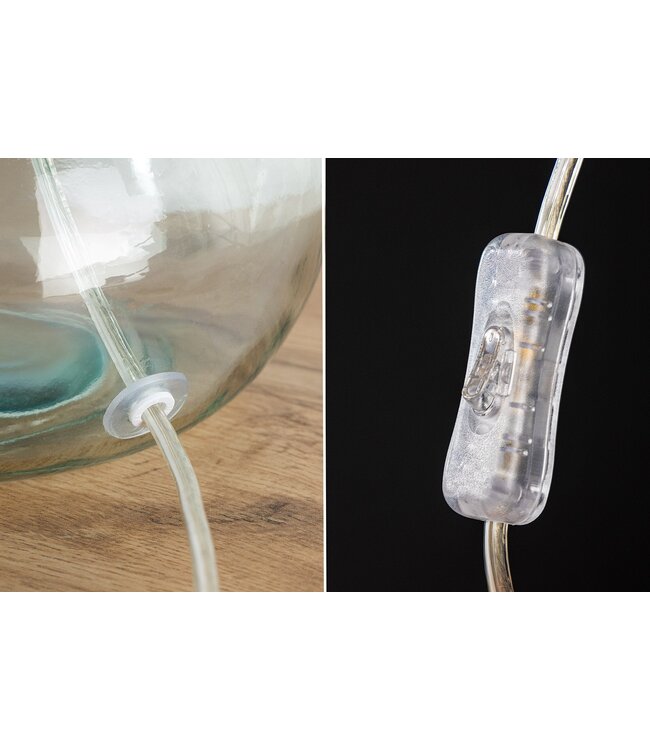 Invicta Interior Tafellamp CLASSIC 60 cm met witte lampenkap van gerecycled glas - 44495