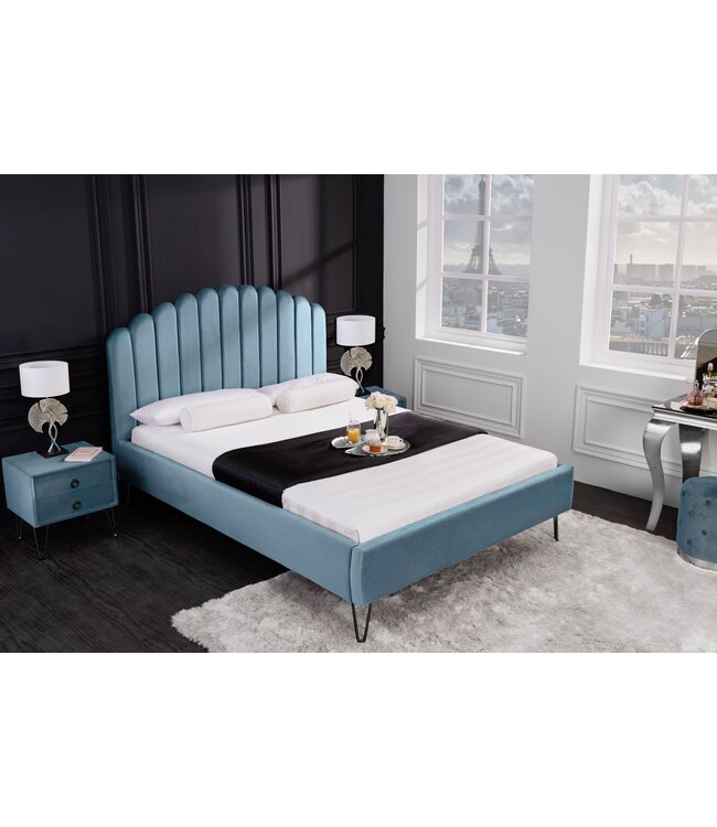 Invicta Interior Bed PEARL 140x200cm fluweel aqua - 40997