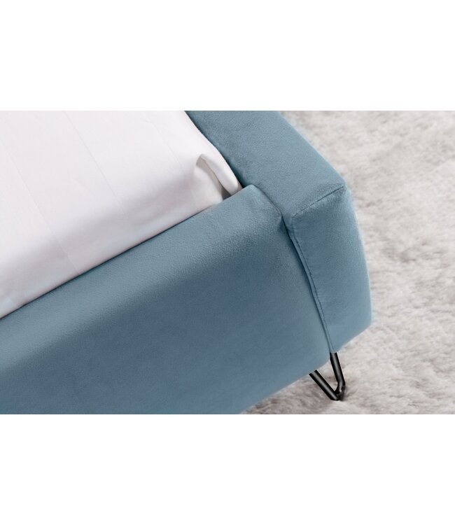 Invicta Interior Bed PEARL 140x200cm fluweel aqua - 40997