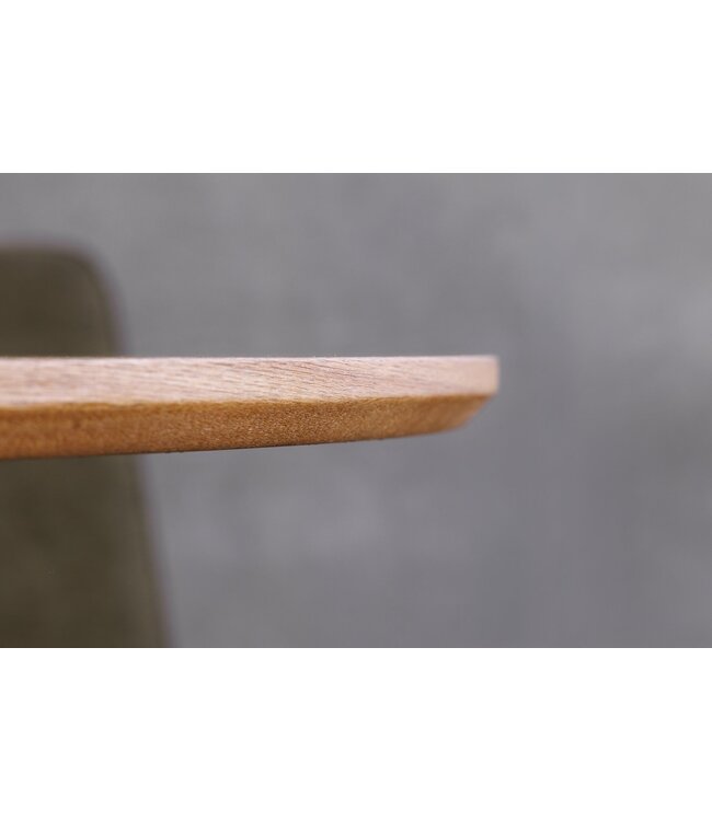 Invicta Interior Eettafel ATELIER 120 cm rond, natuurlijke eikenhoutlook met zwarte metalen poten - 46572