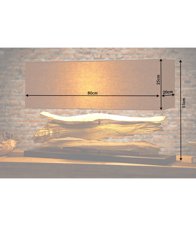 Invicta Interior Tafellamp RIVERINE drijfhout natuur - 17326