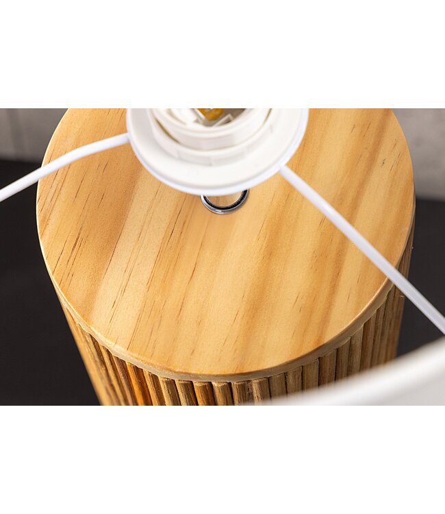 Invicta Interior Tafellamp GATSBY 50 cm met lampenkap van wilgen- en grenenhout in naturel wit. - 44496