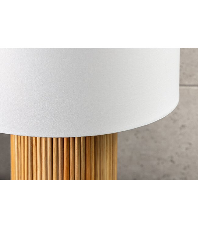 Invicta Interior Tafellamp GATSBY 50 cm met lampenkap van wilgen- en grenenhout in naturel wit. - 44496