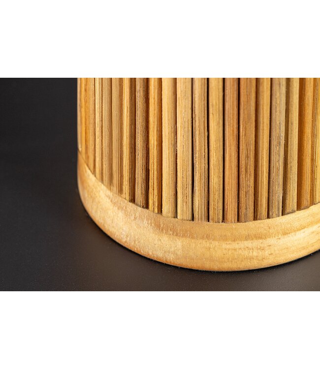 Invicta Interior Tafellamp GATSBY 50 cm met lampenkap van wilgen- en grenenhout in naturel wit. - 44496