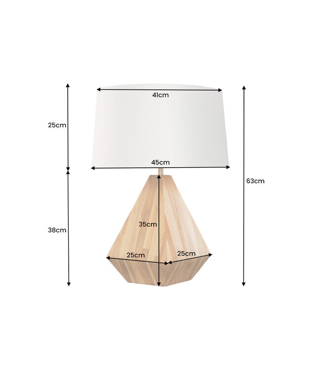 Invicta Interior Tafellamp DIAMOND 60 cm teakhout - 43848