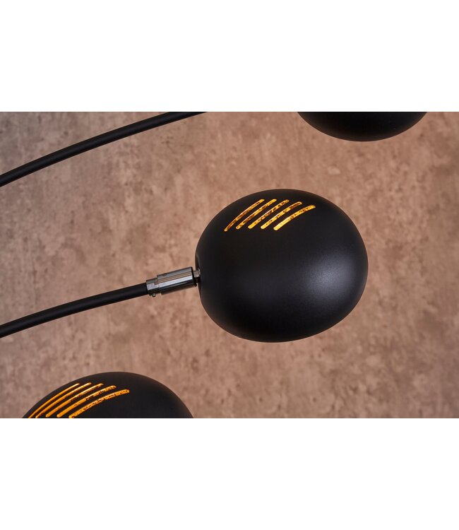 Invicta Interior Vloerlamp met vijf lichtpunten, 210 cm, zwart-goud met marmeren voet. - 22967