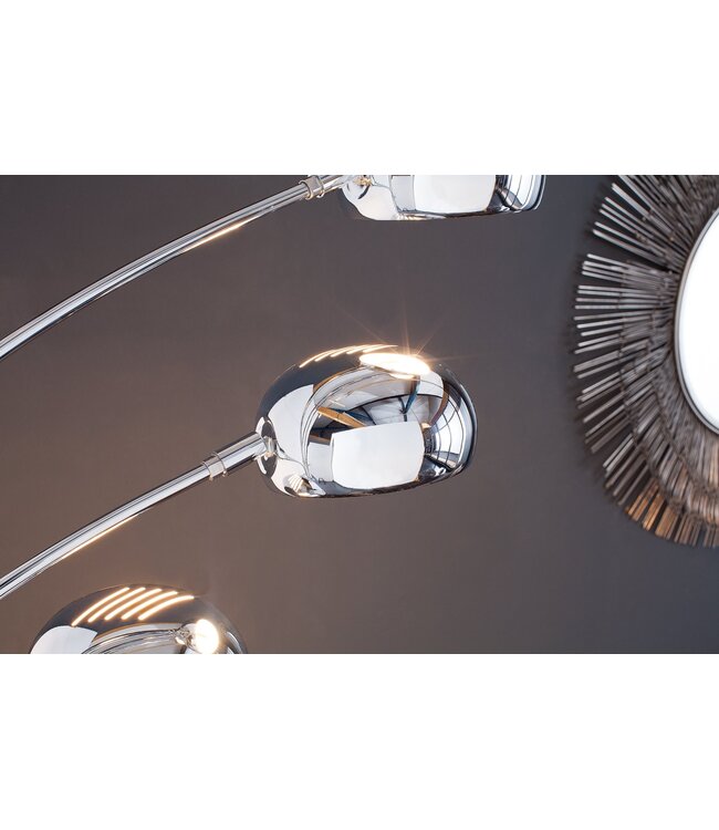 Invicta Interior Vloerlamp met vijf lichtpunten, 200 cm, chroom - 7365