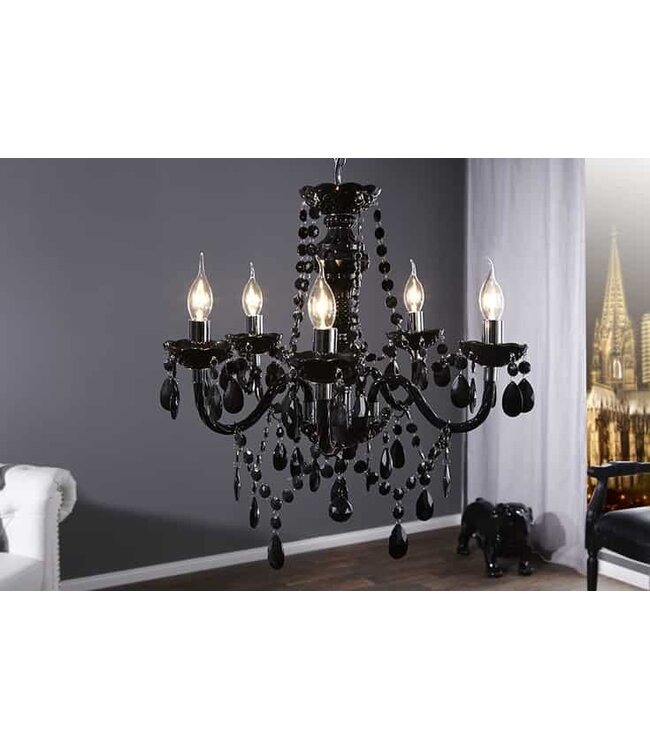 Invicta Interior Kroonluchter DIAMONDS 5-armig zwart acryl - 1452