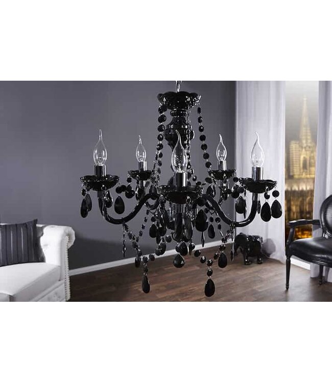 Invicta Interior Kroonluchter DIAMONDS 5-armig zwart acryl - 1452