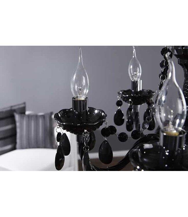 Invicta Interior Kroonluchter DIAMONDS 5-armig zwart acryl - 1452