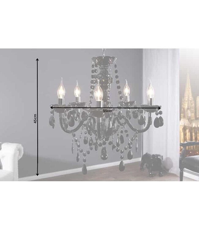 Invicta Interior Kroonluchter DIAMONDS 5-armig zwart acryl - 1452