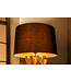 Invicta Interior Vloerlamp HARMONY NATURE 150 cm teakhouten linnen kap zwart - 41386