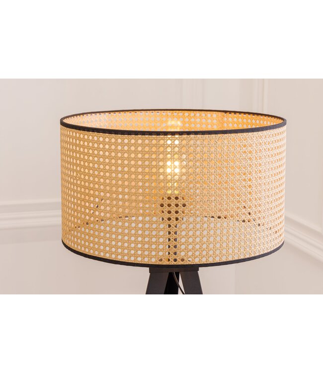 Invicta Interior Vloerlamp WIENER GEFLECHT 140cm zwarte poten - 42807