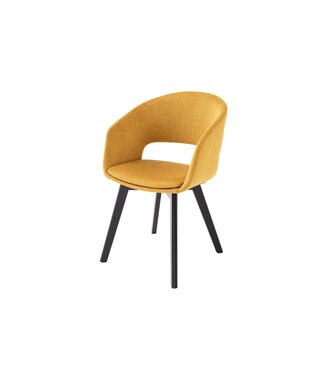 Invicta Interior Stoel NORDIC STAR met gestructureerde stof in mosterdgeel - 43424