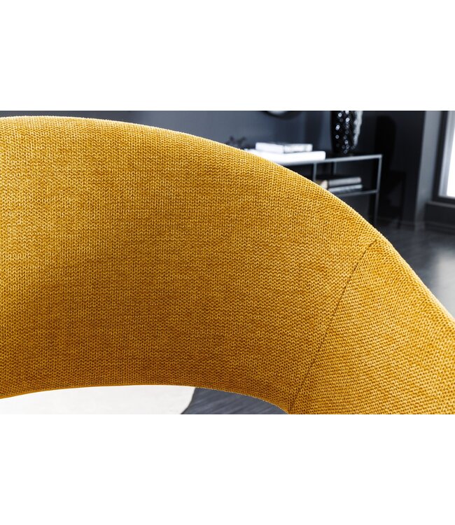 Invicta Interior Stoel NORDIC STAR met gestructureerde stof in mosterdgeel - 43424