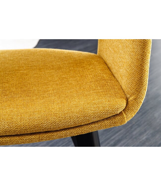 Invicta Interior Stoel NORDIC STAR met gestructureerde stof in mosterdgeel - 43424