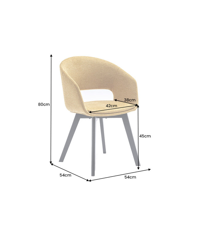 Invicta Interior Stoel NORDIC STAR met gestructureerde stof in mosterdgeel - 43424