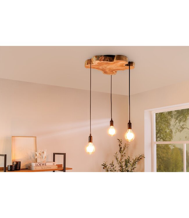 Invicta Interior Hanglamp HYPNOTIC 50 cm, gemaakt van natuurlijk longanhout - 44686