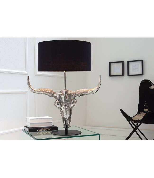 Invicta Interior Tafellamp EL TORO 70 cm linnen kap zwart - 38321