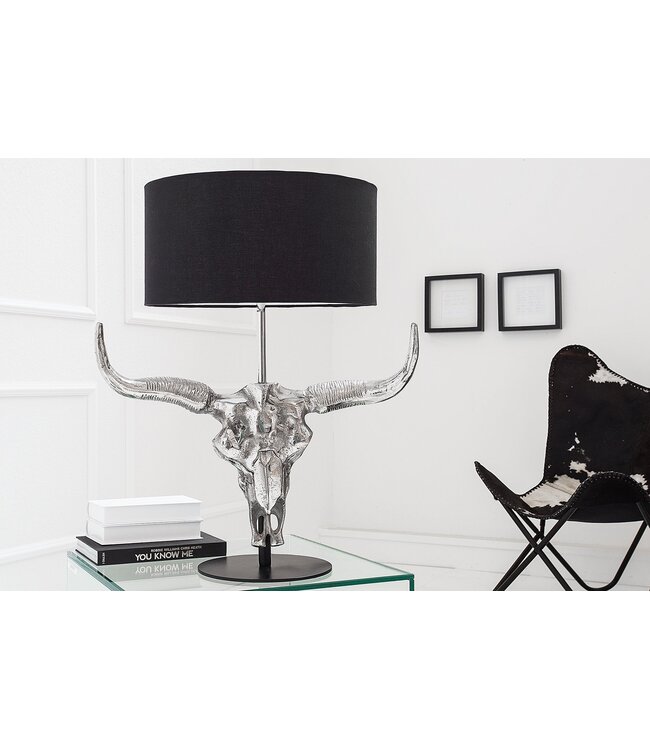 Invicta Interior Tafellamp EL TORO 70 cm linnen kap zwart - 38321